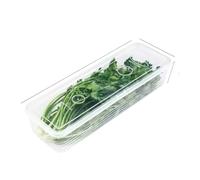 YWMEAC Kitchen Fruit Fridge Sealed Organizer, Refrigerator Storage Boxes, Transparent Scallions Container with Lid/1Pcs/L29 * W9.5 * H6Cm