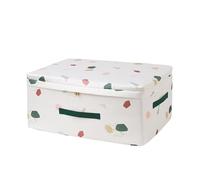 YWMEAC Quilt Clothes Organization Box Bins, Storage Boxes with 2 Zipper, Large Cotton Linen Folding Storage Bag/4/L40*W27*H20Cm