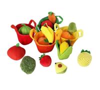 YWMJZEU Soft Playhouse Portable Textile Activity Set Sensory Soft Toy with Handle for Infants, Young Children, Travel, Nursery, Stomach Time, 63188 Vegetable and Fruit Stuffing Toy