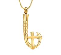 Ywmsfl Elegant Pet Memorial Jewelry Cremation Necklace Urn Pendant for Safe Holding Ashes Holder with Fish Hook Design Cremation Necklace