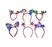 Ywmsfl Holiday LED Light Up Headbands Set of 6 Efficient Lighted Hair Bands for Christmas Celebration and Parties User Friendly Christmas Headpiece