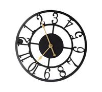 Ywmsfl Industrial Themed 12Inch Rusts Resistant Metal Wall Clock Quiet Not Ticking Movements for Home Cafes Decoration Minimalists Wall Clock