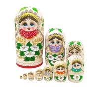 Ywmsfl Interactive Art Stacking Toy Russian Nesting Dolls Art 10 Layer Wooden for Family Bonding Child Growth Nesting Toy