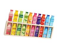 Ywmsfl Multiplayer Wooden Drink Bottle Color Recognition Sorting Game Toy for Children Early Learning and Group Enjoyment Educational Wooden Drink Bottle Color Sorting Toy