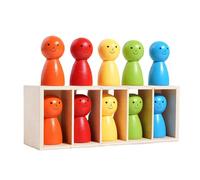 Ywmsfl Multiplayer Wooden Drink Bottle Color Recognition Sorting Game Toy for Children Early Learning and Group Enjoyment Educational Wooden Drink Bottle Color Sorting Toy