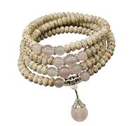 Ywmsfl Natural Star Bodhi Wooden Beads Buddhist for Mindfulness and Yoga Buddhist Prayer Beads Necklace