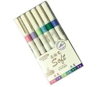 Ywmsfl Set of 6/12 Flexible Nylon Tip Coloring Pen Smooth Flows Inks Suitable for Night Scenes Art Projects Design Flexible Art Markers