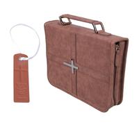 Ywmsfl Sturdy Leather Like Scripture Bag Containing Motivational Page Holder for Daily Devotion Compact Bible Storage with Zipper