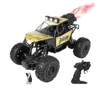 Ywmsfl Upgrades 1: 18 Scale Alloy Remote Control Off Road Brute Truck with LED Lights & Sprays Effect for Outdoor Adventure Strong ABS Car for Kids