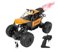 Ywmsfl Upgrades 1: 18 Scale Alloy Remote Control Off Road Brute Truck with LED Lights & Sprays Effect for Outdoor Adventure Strong ABS Car for Kids