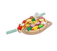 Ywmsfl Wood Pizza Slicing Roleplay Activity Toy Kitchen Cutting Set for Kids Promoting Hand Eye Coordination Cognitive Skill Wooden Pizza Toy Set