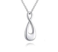 YWN Sterling Silver Infinity Urn Pendant Necklace for Ashes Holder Memorial Keepsake, Cremation Jewelry for Human/Pet