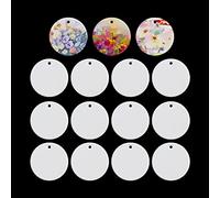 YWNYT 15pcs Sublimation Ceramic Ornaments, 83mm Round Blank Ornament Hanging Sublimation Ceramic Discs Ornament for Personalized DIY Crafting