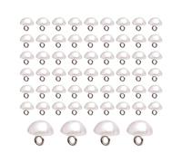 YWNYT 200pcs White Pearl Buttons, Half Domed Pearl Buttons 10mm Faux Pearl Decorative Buttons Half Ball Mushroom Buttons with Metal Shank for DIY Sewing Clothing Craft