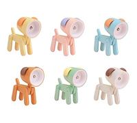 YWNYT 6 Pcs Cute Mini Night Light, Small Phone Holder for Desk, Mini Cartoon Animals LED Desk Lamp Portable Adjustable Night Light Eye-Protection Reading Table Night Lamp for Night Study Travel (Dog)