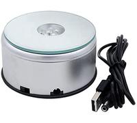 YWNYT 7 LED Display Base for Crystals Glass Art, Colorful Light Rotating Crystal Display Base Stand, Cup Display Turner, Turntable Display Stand for Tumbler Collections Figurine Jewelry