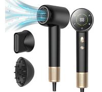 YWNYT Hair Dryer with LCD Display, 200 Million Negative Ionic Hairdryer with 3 Speed 4 Heat Setting, 110,000 RPM High Speed Brushless Motor Blow Dryer, 25M/S Air Flow for Fast Drying