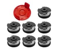 YWNYT String Trimmer Replacement Spool Line for Einhell GE-CT 18/28 Li and GE-CT 18/28 Li TC, 1.6mm 4.9m Nylon Replacement Grass Strimmer Line (7Spool + 1Cover)