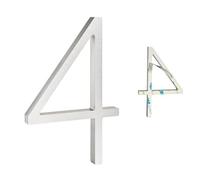 Ywonoby 5 Inch Silver Modern Minimalist 3D Acrylic Door Numbers, 4 Count