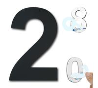 Ywonoby House Numbers - 3 Inch Self Adhesive Metal Stainless Steel Door Numbers Stickers for House Mailbox Apartment Hotel Courtyard - Black(2)
