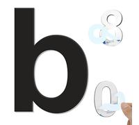 Ywonoby House Numbers - 3 Inch Self Adhesive Metal Stainless Steel Door Numbers Stickers for House Mailbox Apartment Hotel Courtyard - Black(b)