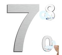 Ywonoby House Numbers, 6 Inch Door Numbers Large Self adhesive Stainless Steel Metal House Numbers Sticker for House Mailbox Address Street Apartment Hotel Courtyard - Silver(7)