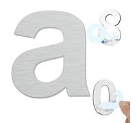 Ywonoby House Numbers - 6 Inch Self Adhesive Metal Stainless Steel Door Numbers Stickers for House Mailbox Apartment Hotel Courtyard - Silver(a)