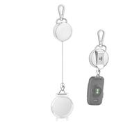 YwonShne Retractable Keychain Clip Compatible with Garmin Lily 2/Lily 2 Active/Lily 2 Classic Women Smartwatch Nurse Watch Band, ID Card Name Holder/Badge Reel Accessories (Metal / Silver + Steel wire