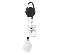 YwonShne Retractable Keychain Clip Compatible with Garmin Lily 2/Lily 2 Active/Lily 2 Classic Women Smartwatch Nurse Watch Band, ID Card Name Holder/Badge Reel Accessories (Plastic / Black + Two