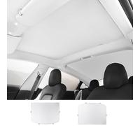 Ywooon Roof Sunshade for Tesla Model 3 2021-2023 Accessories Visor Sunroof Sun Shade UV Reflector Reflective Covers Block Harmful UV Rays Glare Ice Crystal, Beige (Produced from US/DE)
