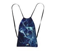 YWPCOIUYB 3D Brain Cell Neuron Neurology, Drawstring Sackpack Unisex String Bag Sport Gym Bag Casual Daypack Foldable Drawstring Backpack