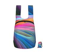 YWPCOIUYB Abstract Fractall Rainbow, Foldable Storage Backpack Unisex Sackpack Sport Gym Bag Casual Daypack