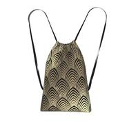 YWPCOIUYB Art Deco Black, Drawstring Sackpack Unisex String Bag Sport Gym Bag Casual Daypack Foldable Drawstring Backpack