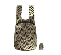 YWPCOIUYB Art Deco Black, Foldable Storage Backpack Unisex Sackpack Sport Gym Bag Casual Daypack