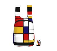 YWPCOIUYB Artistic Mondrian Style Color Composition Red, Foldable Storage Backpack Unisex Sackpack Sport Gym Bag Casual Daypack