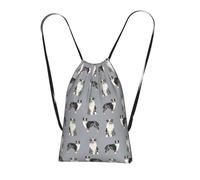 YWPCOIUYB Australian Shepherd Blue Merle Dog Simple Grey, Drawstring Sackpack Unisex String Bag Sport Gym Bag Casual Daypack Foldable Drawstring Backpack