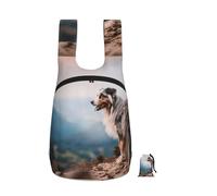 YWPCOIUYB Australian Shepherd Mountains Aussie Pets Dogs, Foldable Storage Backpack Unisex Sackpack Sport Gym Bag Casual Daypack