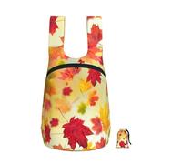 YWPCOIUYB Autumn Maple Leaves Falling Golden Leaf Harvest Orange Red Yellow, Foldable Storage Backpack Unisex Sackpack Sport Gym Bag Casual Daypack
