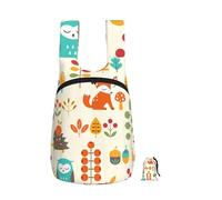 YWPCOIUYB Autumn Pattern With Owl Fox Squirrel Birds Animal Print, Foldable Storage Backpack Unisex Sackpack Sport Gym Bag Casual Daypack