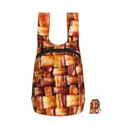 YWPCOIUYB Bacon Meat, Foldable Storage Backpack Unisex Sackpack Sport Gym Bag Casual Daypack