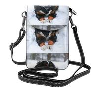 YWPCOIUYB Bernese Mountain Dog Snowfall, Small Crossbody Bags, Cell Phone Purses For Women - PU Leather Cellphone Wallet With Credit Card Slots
