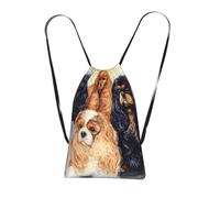 YWPCOIUYB Black Golden Cavalier King Charles Spaniel, Drawstring Sackpack Unisex String Bag Sport Gym Bag Casual Daypack Foldable Drawstring Backpack
