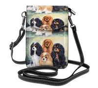 YWPCOIUYB Black Golden Cavalier King Charles Spaniel, Small Crossbody Bags, Cell Phone Purses For Women - PU Leather Cellphone Wallet With Credit Card Slots