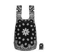 YWPCOIUYB Black Paisley Bandana Pattern, Foldable Storage Backpack Unisex Sackpack Sport Gym Bag Casual Daypack