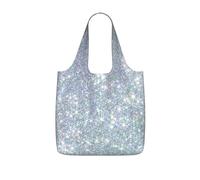 YWPCOIUYB Bling Silver Printed Glitter,Shopping Bags Reusable Grocery Bags Foldable Tote Bags Large Capacity Storage Bag