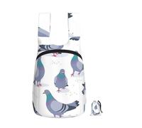 YWPCOIUYB Bluish Pigeons, Foldable Storage Backpack Unisex Sackpack Sport Gym Bag Casual Daypack
