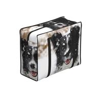 YWPCOIUYB Border Collie Snow Dog,Large Capacity Storage Bag Portable Shopping Bags Reusable Foldable Grocery Bags