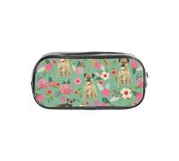 YWPCOIUYB Border Terrier Florals Dog Breed, Transparent Pencil Case Portable PVC Pen Pouch Stationery Bag for School Office