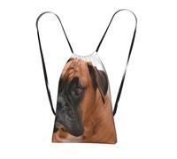 YWPCOIUYB Boxer Dog With Sad Face, Drawstring Sackpack Unisex String Bag Sport Gym Bag Casual Daypack Foldable Drawstring Backpack