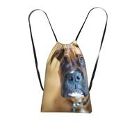 YWPCOIUYB Boxer Dogs Puppy Pets Dogs, Drawstring Sackpack Unisex String Bag Sport Gym Bag Casual Daypack Foldable Drawstring Backpack